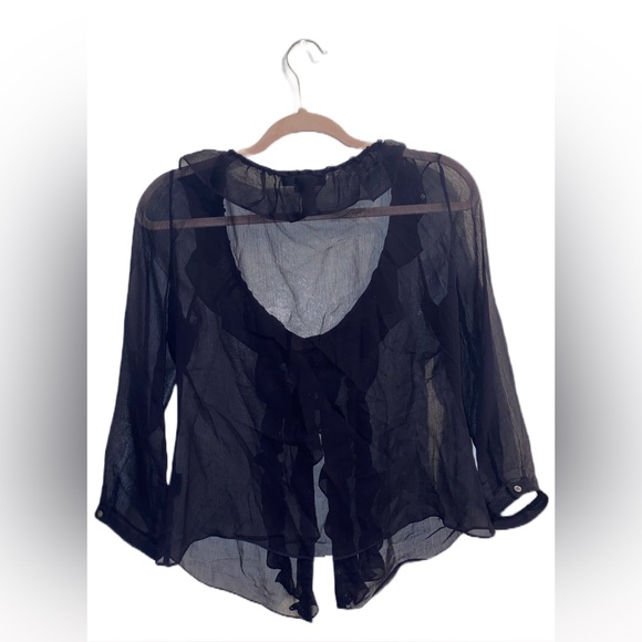 RALPH LAUREN NAVY BLUE MESH BLOUSE SIZE 8P - Picture 3 of 3